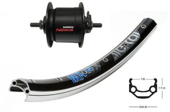 26" Vorderrad mit Nabendynamo sw für Felgenbremse